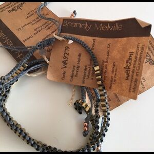 Brandy Melville Gray and Gold Bracelet Set